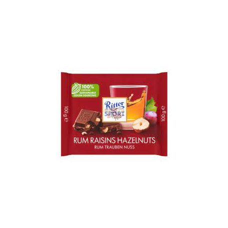 Ritter Sport Tejcsoki rumos mazsolás 100g (12) Szav.idő:2026.06.14.