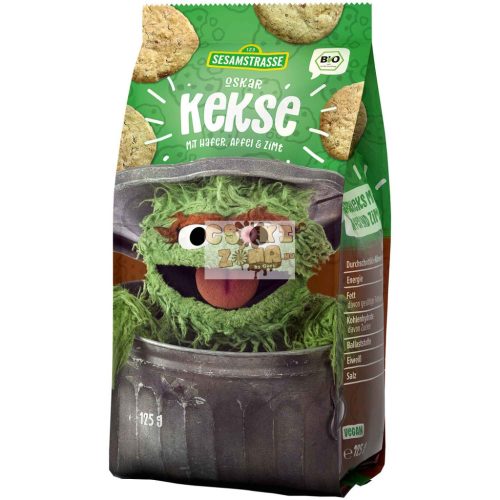 "Sesame Street" Oscar fahéjas-almás bio zabkeksz 125g